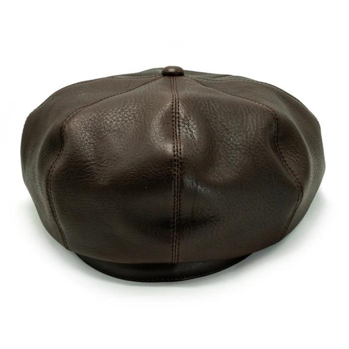 BRUNEL&Co.HATMAKERS ブルーネルハットメーカーズ【BELTIER CASQUETTE / BROWN】レザーキャスケット カウハイド 牛革 日本製の画像