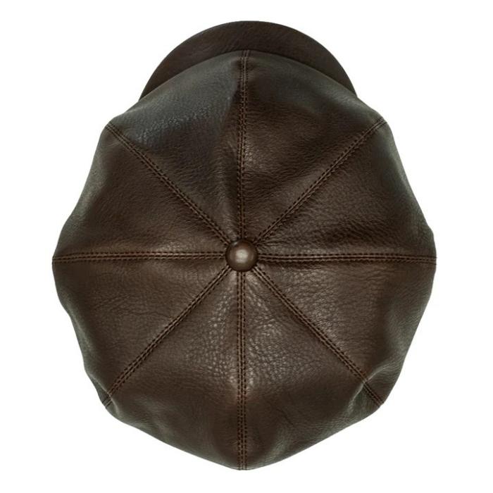 BRUNEL&Co.HATMAKERS ブルーネルハットメーカーズ【BELTIER CASQUETTE / BROWN】レザーキャスケット カウハイド 牛革 日本製の画像