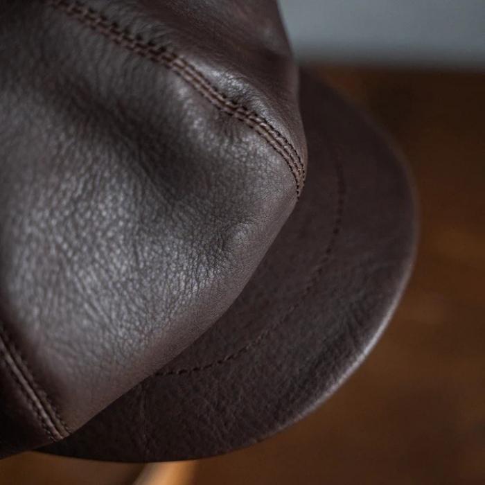 BRUNEL&Co.HATMAKERS ブルーネルハットメーカーズ【BELTIER CASQUETTE / BROWN】レザーキャスケット カウハイド 牛革 日本製の画像