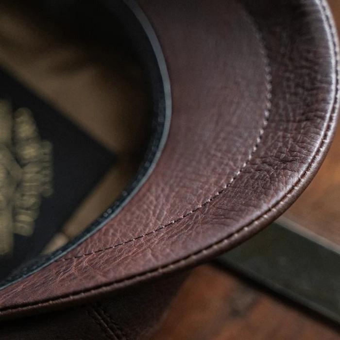 BRUNEL&Co.HATMAKERS ブルーネルハットメーカーズ【BELTIER CASQUETTE / BROWN】レザーキャスケット カウハイド 牛革 日本製の画像