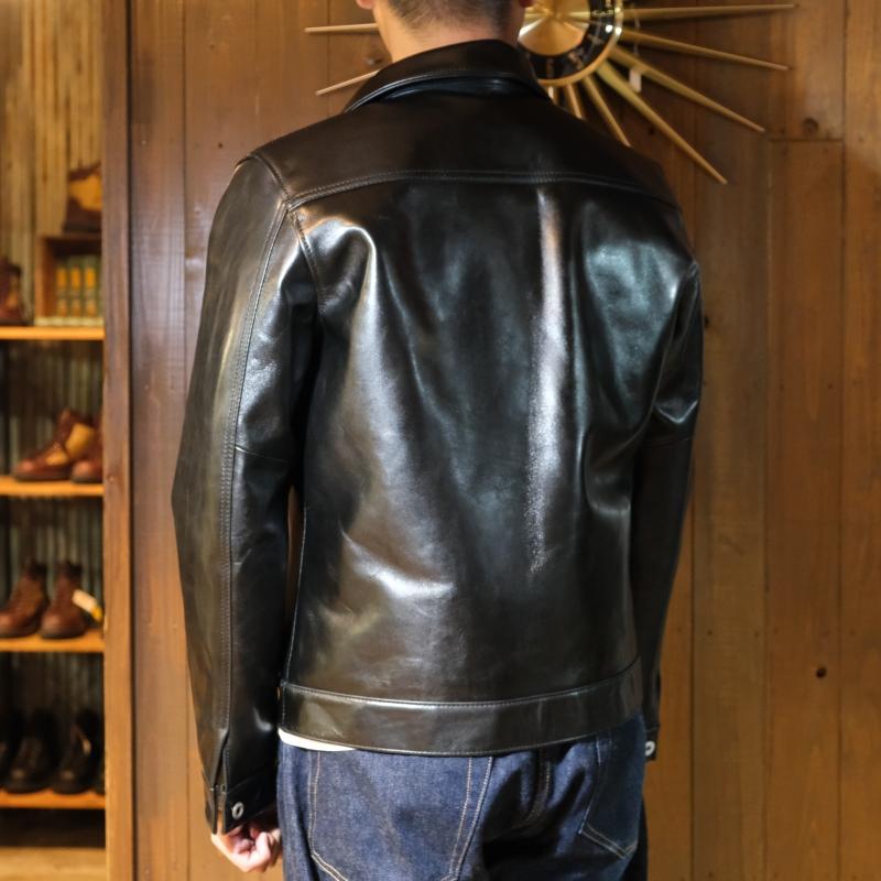 Y'2 LEATHER ワイツーレザー【LB-140】【ANILINE  HORSE 1st Type Gジャン】《アニリンホース BLACK》ホースハイドGジャン MADE IN JAPANの画像