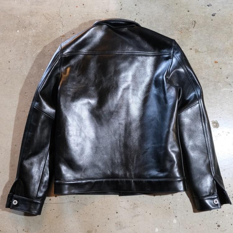 Y'2 LEATHER ワイツーレザー【LB-140】【ANILINE  HORSE 1st Type Gジャン】《アニリンホース BLACK》ホースハイドGジャン MADE IN JAPANの画像