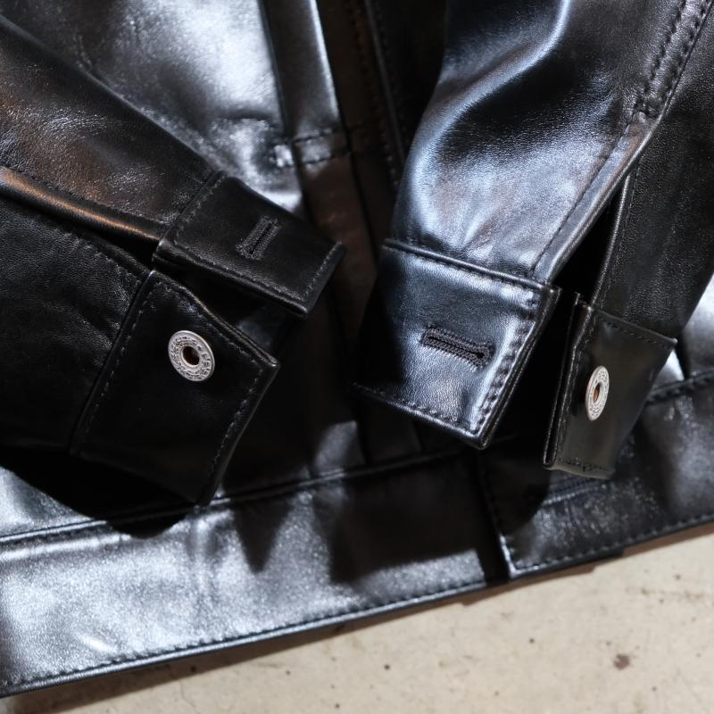 Y'2 LEATHER ワイツーレザー【LB-140】【ANILINE  HORSE 1st Type Gジャン】《アニリンホース BLACK》ホースハイドGジャン MADE IN JAPANの画像