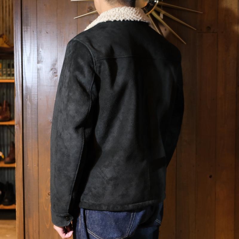 Y'2 LEATHER ワイツーレザー 【WJ-02】【STEER SUEDE RANCH COAT】≪BLACK≫ ステアスエードランチコート ウールパイルボア MADE IN JAPANの画像