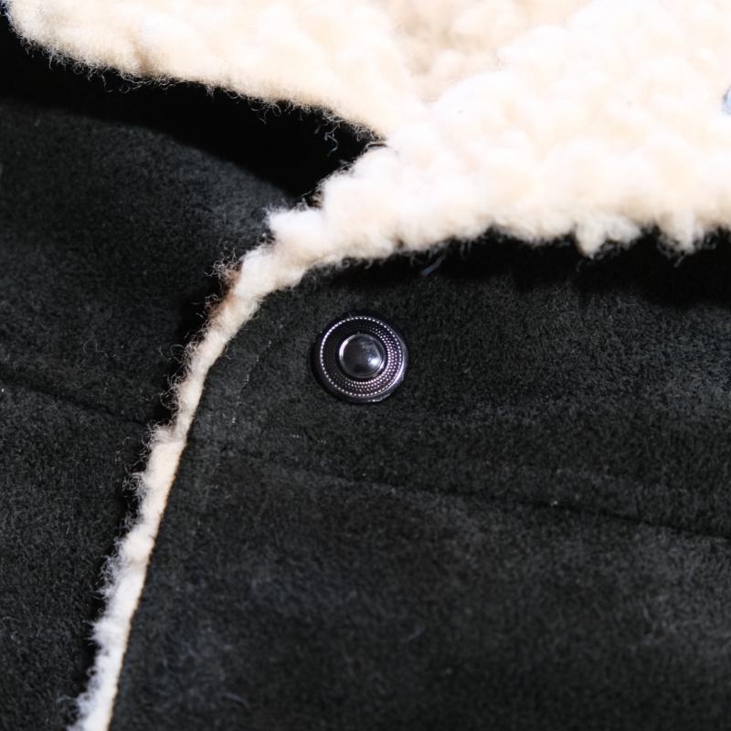 Y'2 LEATHER ワイツーレザー 【WJ-02】【STEER SUEDE RANCH COAT】≪BLACK≫ ステアスエードランチコート ウールパイルボア MADE IN JAPANの画像