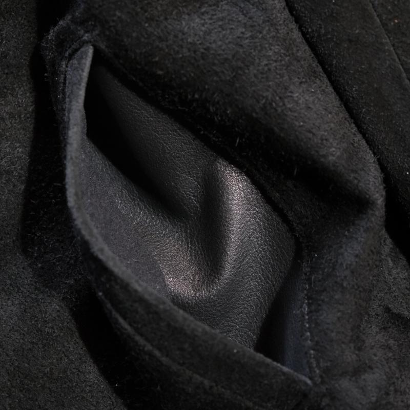 Y'2 LEATHER ワイツーレザー 【WJ-02】【STEER SUEDE RANCH COAT】≪BLACK≫ ステアスエードランチコート ウールパイルボア MADE IN JAPANの画像