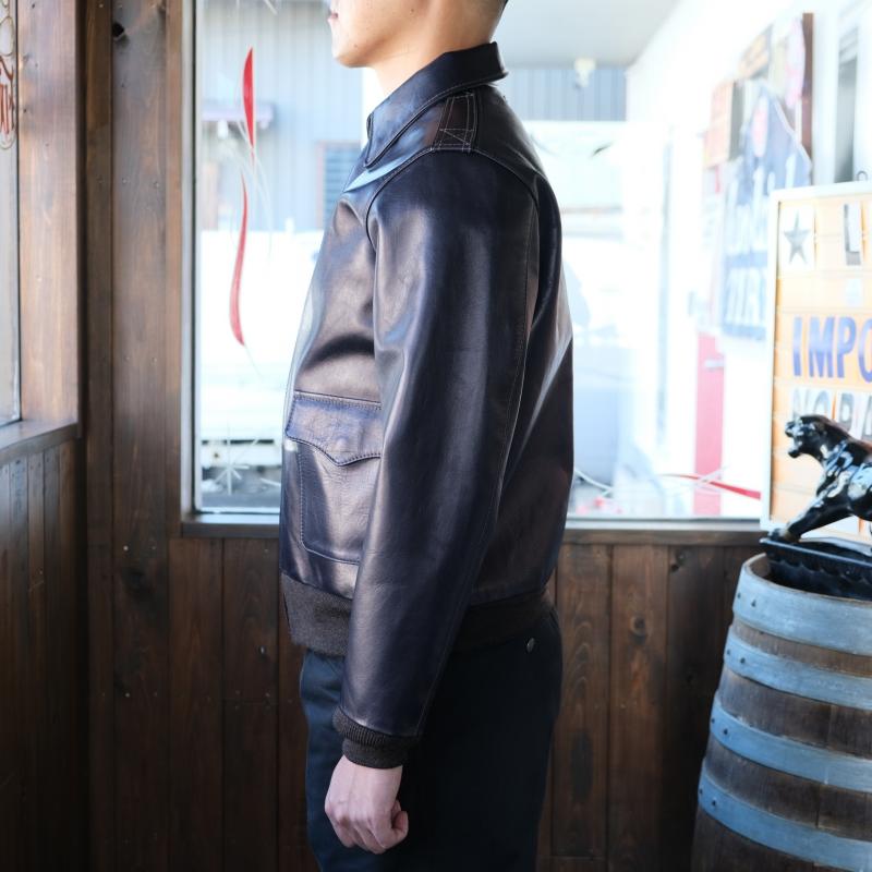 Y'2 LEATHER ワイツーレザー【A-2】【INDIGO HORSE Type A-2】インディゴホース Type A-2 馬革 革厚約1.3ｍｍ 日本製の画像