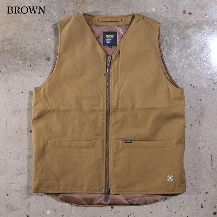 BLUCO ブルコ【155-35-012】【V NECK DUCK VEST】Vネックダックベスト