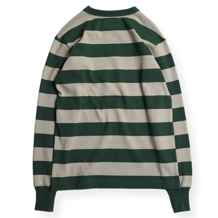 WESTRIDE ウエストライド【HEAVY BORDER LONG TEE】≪SLATE GREEN/SAND