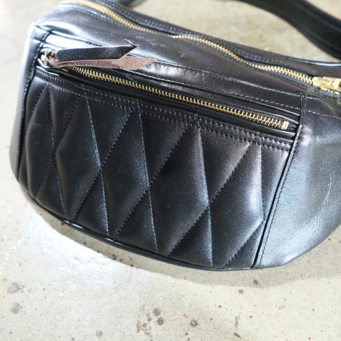 Y'2 LEATHER ワイツーレザー 【BG-09】【HORSE HIDE WAIST BAG】≪BLACK≫ホースハイドウエストバッグ 馬革 日本製の画像