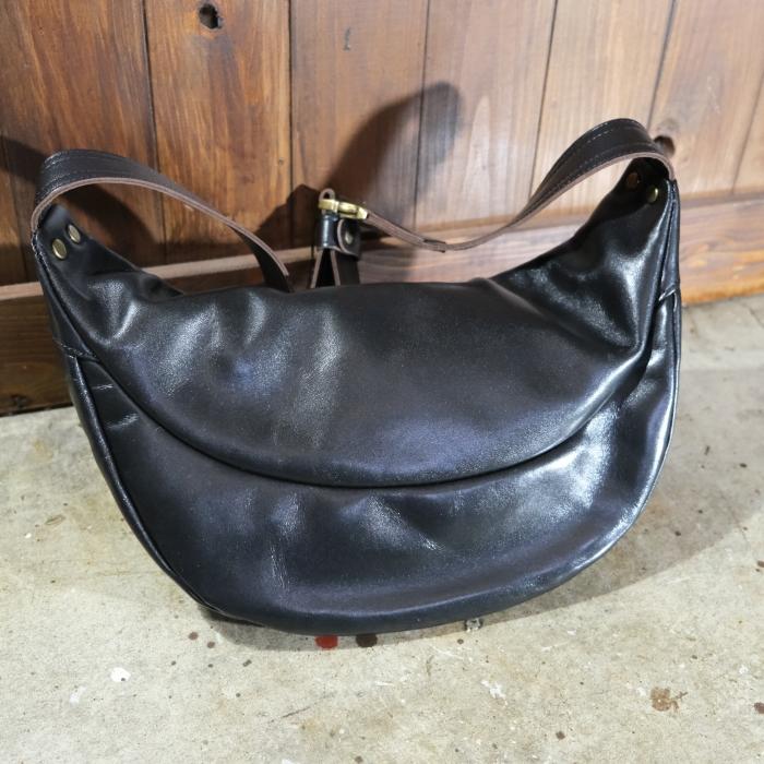 Y'2 LEATHER ワイツーレザー 【BG-09】【HORSE HIDE WAIST BAG】≪BLACK≫ホースハイドウエストバッグ 馬革 日本製の画像