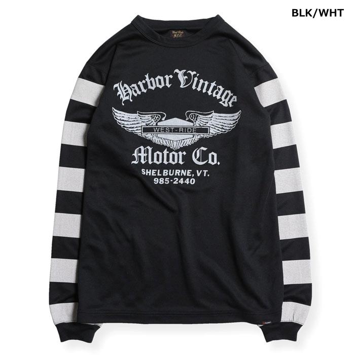 WESTRIDE ウエストライド【POWER DRY BORDER SLEEVE LONG TEE WESTRIDE ウエストライド【POWER DRY BORDER SLEEVE LONG TEE