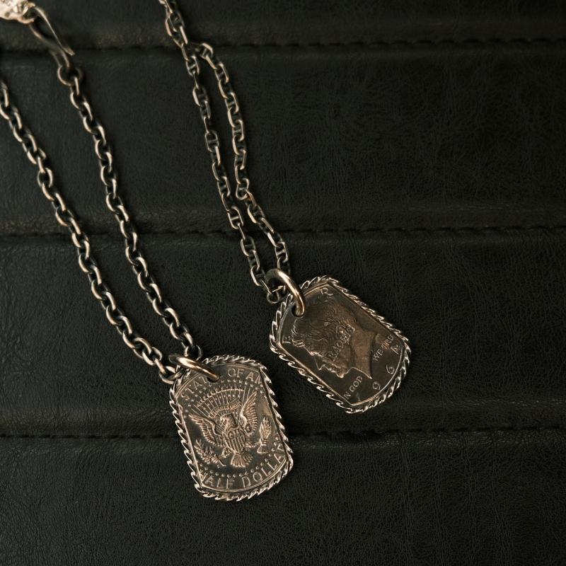 RAOING ローイング【Half Dollar ID Pendant ≪Eagle≫】ハーフダラーIDペンダント イーグル ハンドメイド シルバー SILVER900/925の画像