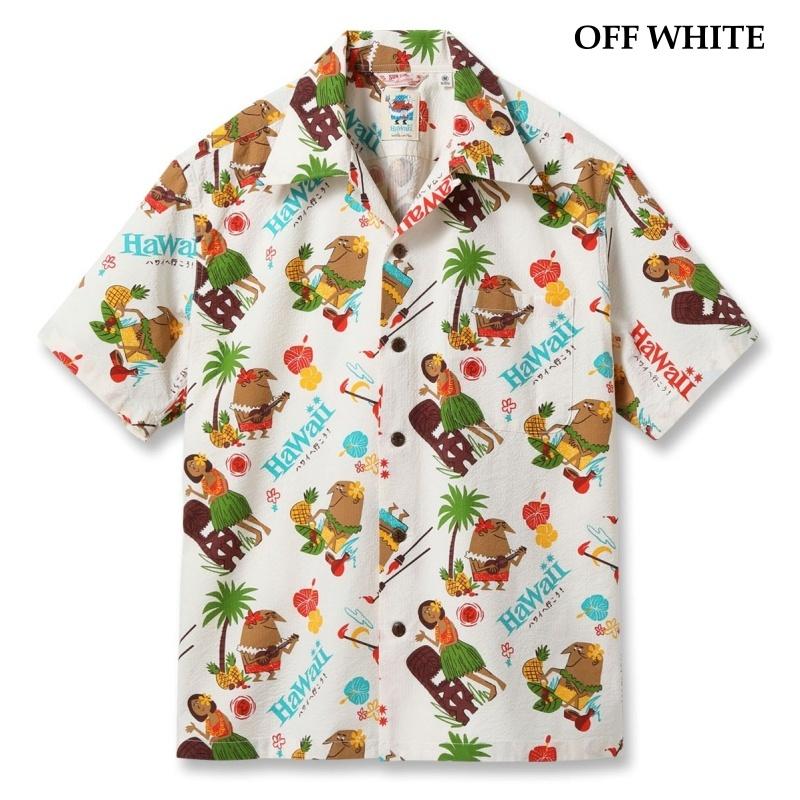 SUNSURF サンサーフ【SS39537】【COTTON SEERSUCKER OPEN SHIRT “TRIP TO HAWAII” by 柳原良平 with MOOKIE】シアサッカーシャツ トリス アロハシャツ COTTON_1