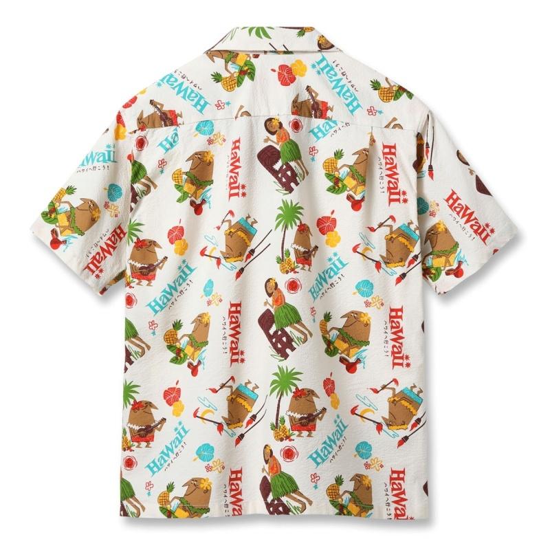 SUNSURF サンサーフ【SS39537】【COTTON SEERSUCKER OPEN SHIRT “TRIP TO HAWAII” by 柳原良平 with MOOKIE】シアサッカーシャツ トリス アロハシャツ COTTON_2