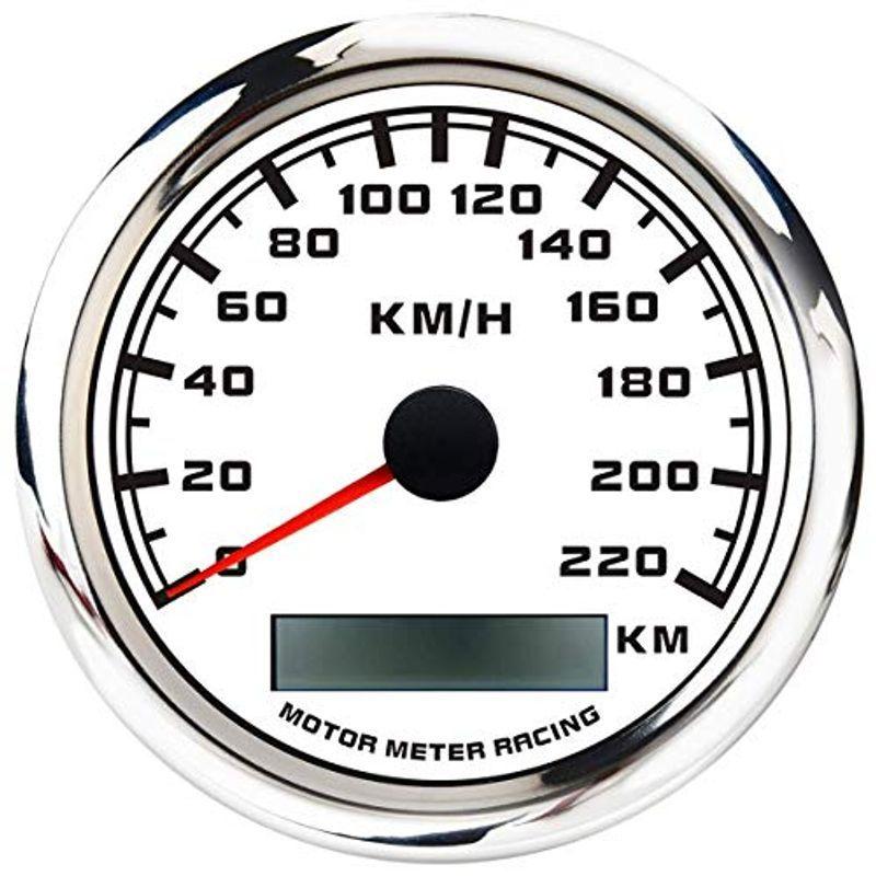 輝い 日本全国送料無料 MOTOR METER RACING W PRO指針GPSスピードメーター走行距離計-防水-船用-バイク用-白いダイヤル-赤いLED搭載GP karage.tv karage.tv