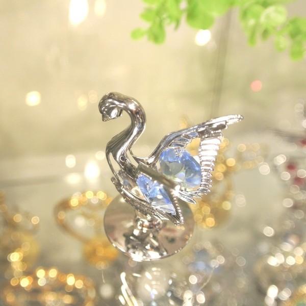 【美品】エディションナンバー入り綺麗な白鳥のリトグラフ クリスタルディライト 白鳥 ブルー/サンキャッチャー/クリスタル