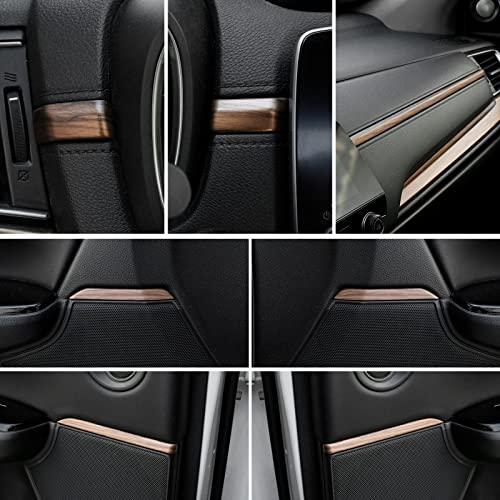 ★日本の職人技★ Naisec 7 PCS Automotive Instrument Panel装飾カバーセンターコンソールステッカーABS Peach Wood Inner Door Plank Trim for Honda CRV 2017 2018 2019 2