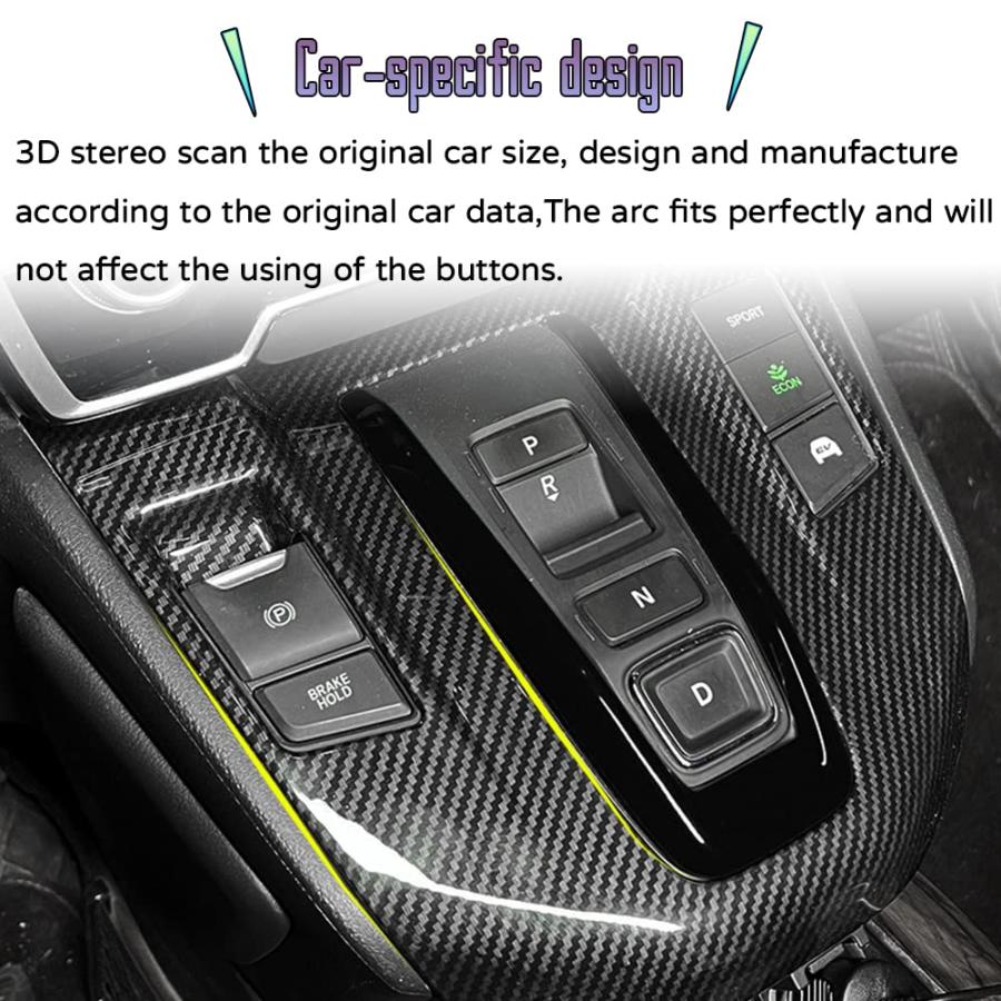 在庫有ります Bmolpt Honda CR-V Hybrid CRV 2017 2018 2019 2020 2021 2022 Gear Shift Box Panel Cover Center Console外枠ステッカーInterior Trim (カーボンファイバ