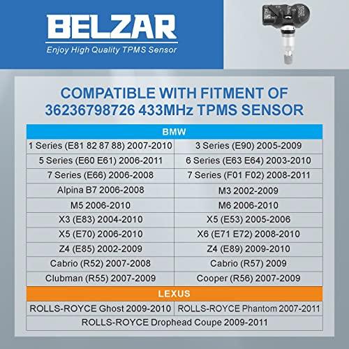 アウトレットパーク BMWミニロールスロイス36236798726用BELZARタイヤ圧力センサーTPMSプリプログラム433 MHzセンサー交換4セット
