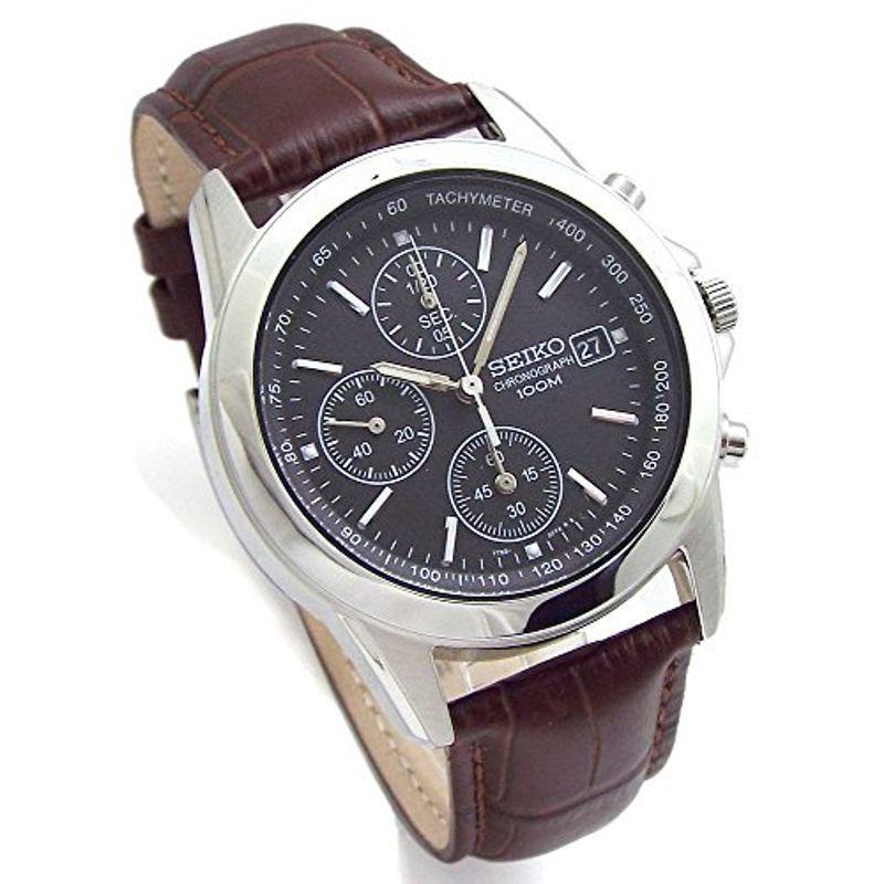 ー品販売  SEIKO クロノグラフ 並行輸入品 SND309P1/BR ブラック 国内セイコー正規流通品 本革ベルトセット 腕時計 腕時計