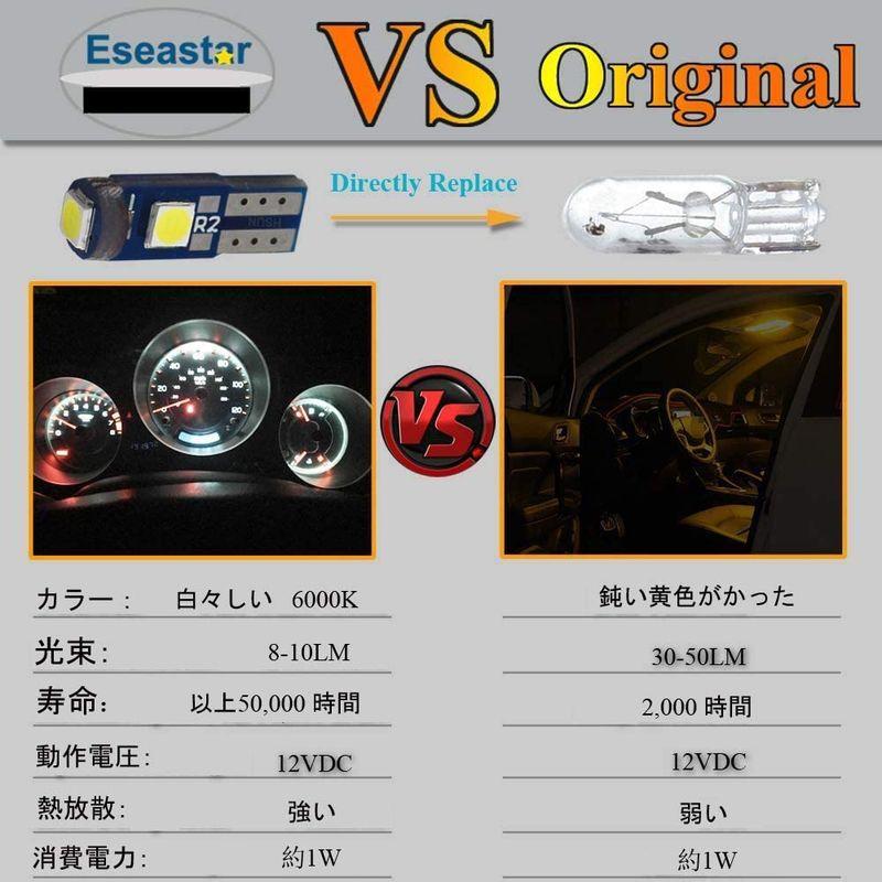 ☆決算特価商品決算特価商品☆Eseastar T5 74 73 2723 2721 W3W LED バルブ ホワイト 12V車用 メーター球 パネル球 エアコン球 ウェ ライト、ランタン T5 74 73 2723 2721 W3W LED バルブ ゲージ ダッシュボードライト ランプ 12V車用 高輝度 SMD4014チップ 7連搭載