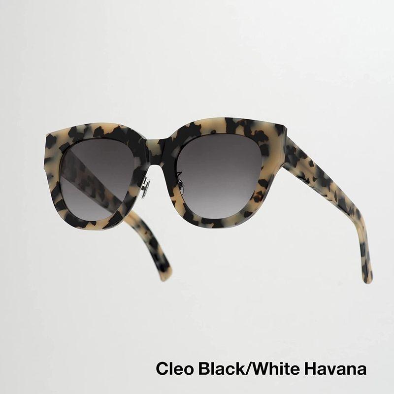 Monokel Eyewear モノケル サングラス CLEO 大きめ サステナブル スウェーデンブランド - BLACK WHITE HA 7