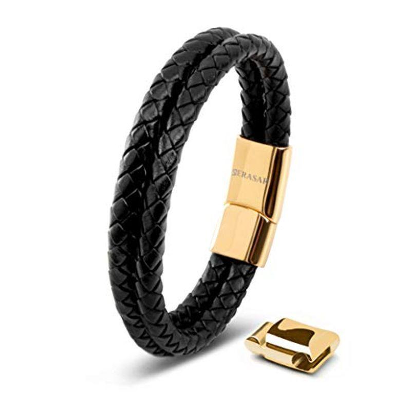 再 14入荷 Serasar17cmゴールドメンズブレスレットレザーバングルメンズレザーブレスレットメンズバングルブレスレットレザーメンズジュエリーアーム Vastovers Com