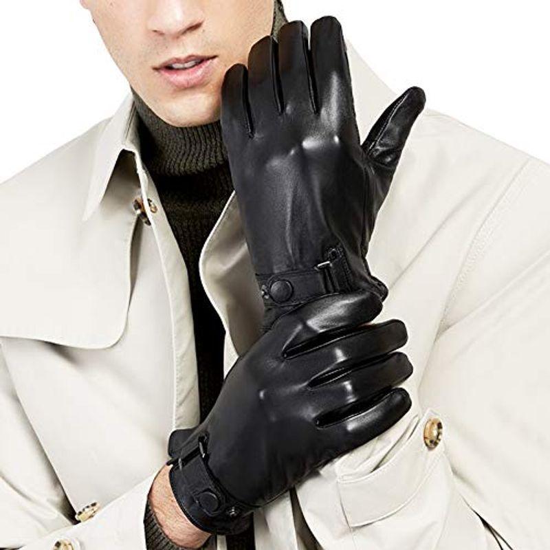 手袋メンズ Collin 防寒 本革手袋 裏起毛 レザー レディース 革グローブ 暖かい 保温 防風 撥水 冬 スマホ対応 ブラック M Hzve2oopgu 財布 帽子 ファッション小物 Pci Edu Pe