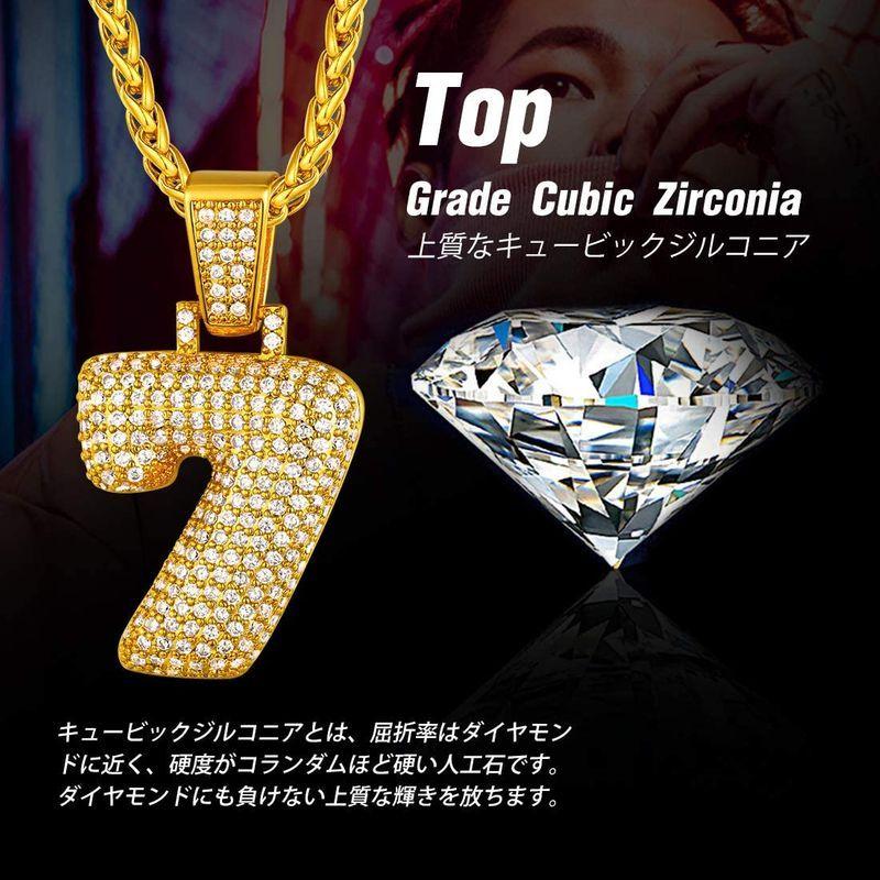 Richsteel ナンバーネックレス 8番 メンズ ペンダントトップ 数字 番号 ラッキーナンバー ジルコニア ヒップホップ アクセサリー 17春大特価セール