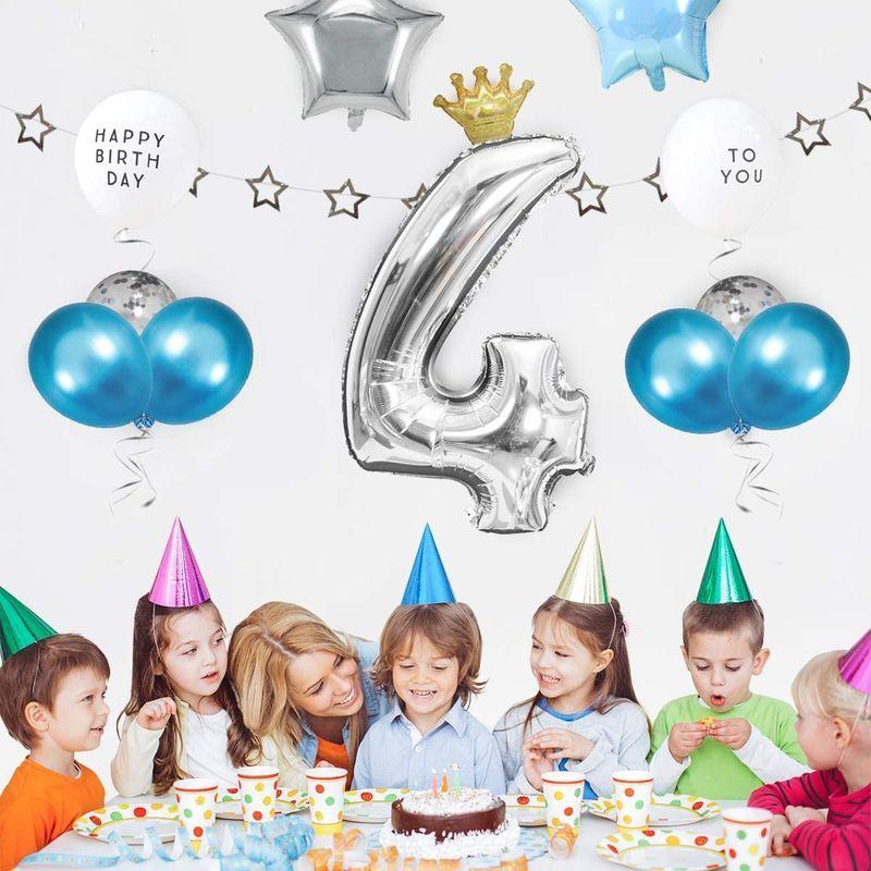 O Life 誕生日バルーン 水色 4歳 数字風船 誕生日 飾り付け バルーンセット 星 ガーランド 女の子 男の子 お祝い バースデーパー Laki T2cd 通販 Yahoo ショッピング