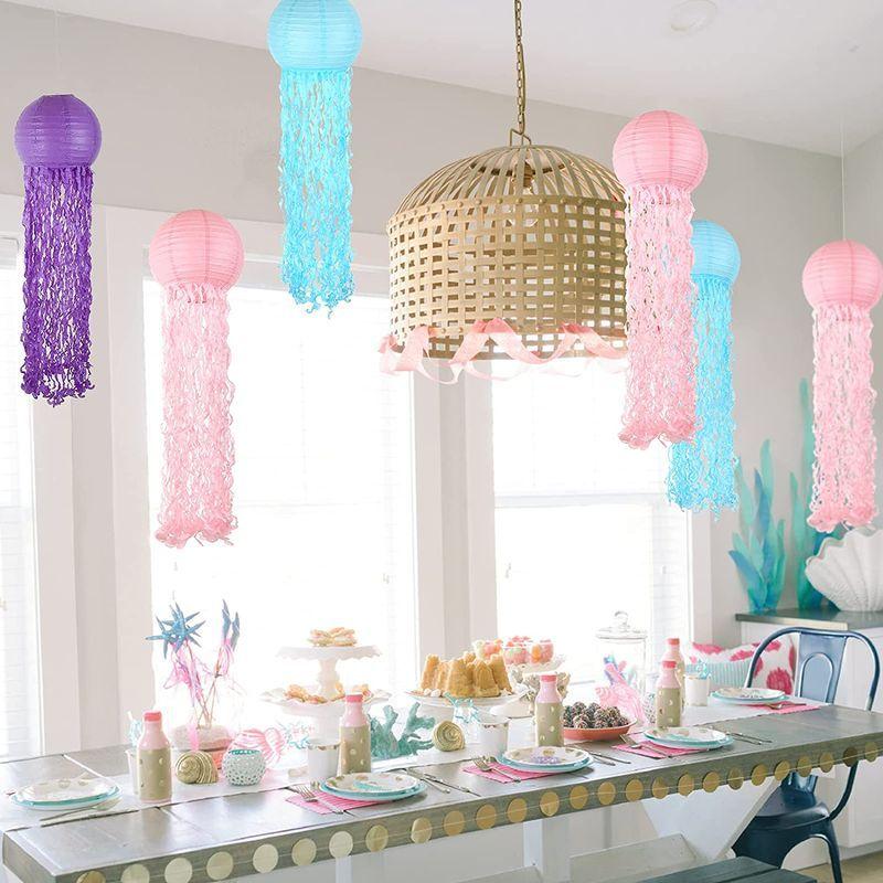 Lihao 誕生日 飾り付け 女の子 人魚 バースデー 飾り 提灯 七夕飾り パーティー飾り 3個入 ちょうちん 紙提灯 吹流し パーティー 贅沢屋の