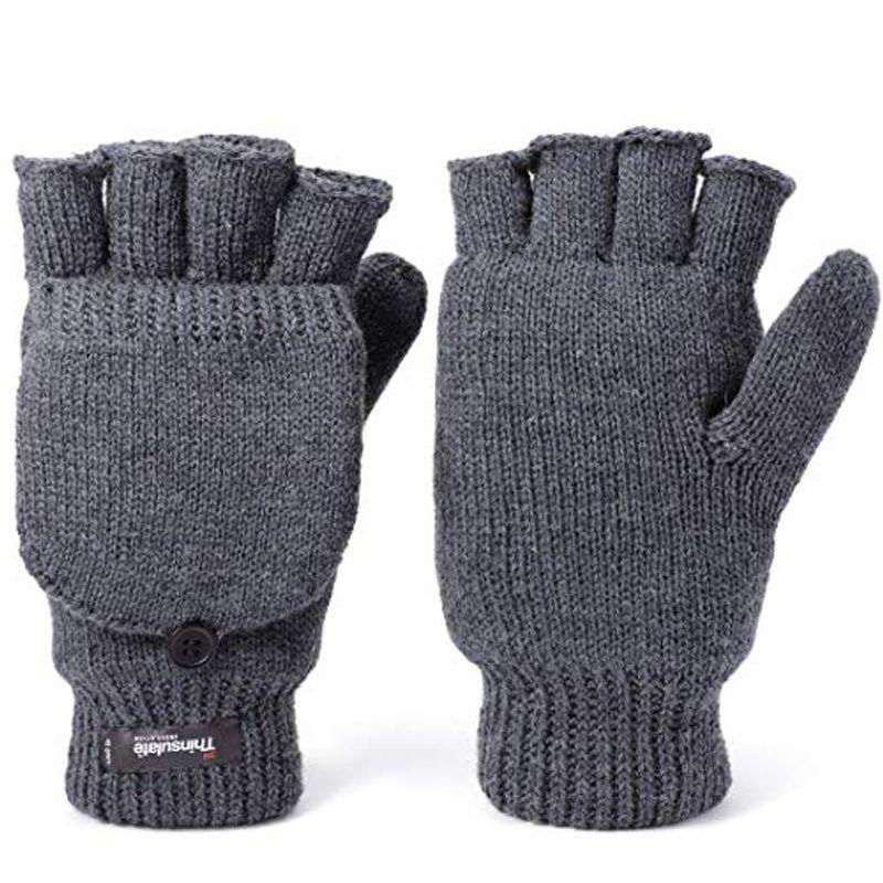 Flammi フレミ メンズニット手袋 半指グローブ 指なし コンバーチブル ニットグローブ 暖かい 防風性と防寒性 ミトン 秋冬用グ Ad9az3pq4p 財布 帽子 ファッション小物 Pci Edu Pe