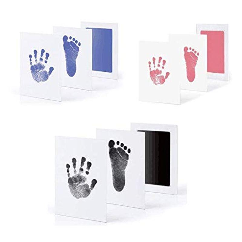 Janday 赤ちゃん 手形 足形キット 汚れないインク ベビーフレーム 3色 猫犬手足型 成長記録 誕生日 記念 出産祝い 新生児 ギフト 大特価