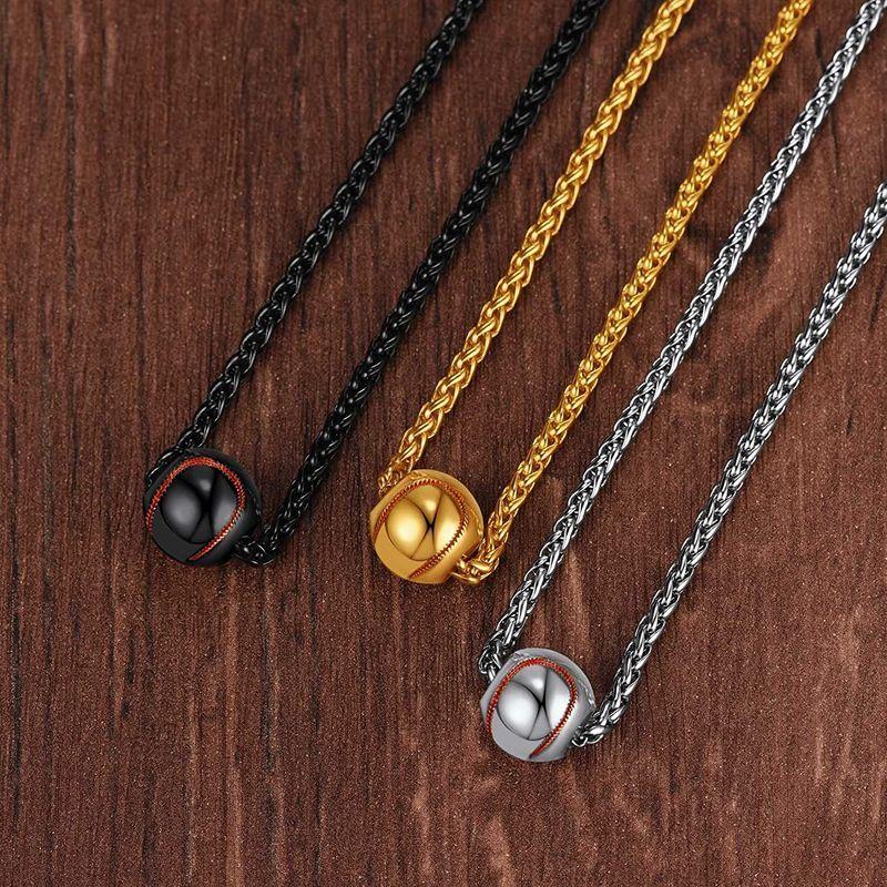 Chainspro ネックレス メンズ 人気 ステンレス ペンダント 野球 スポーツ 55 5cm ブラック アクセサリー Laki T 通販 Yahoo ショッピング