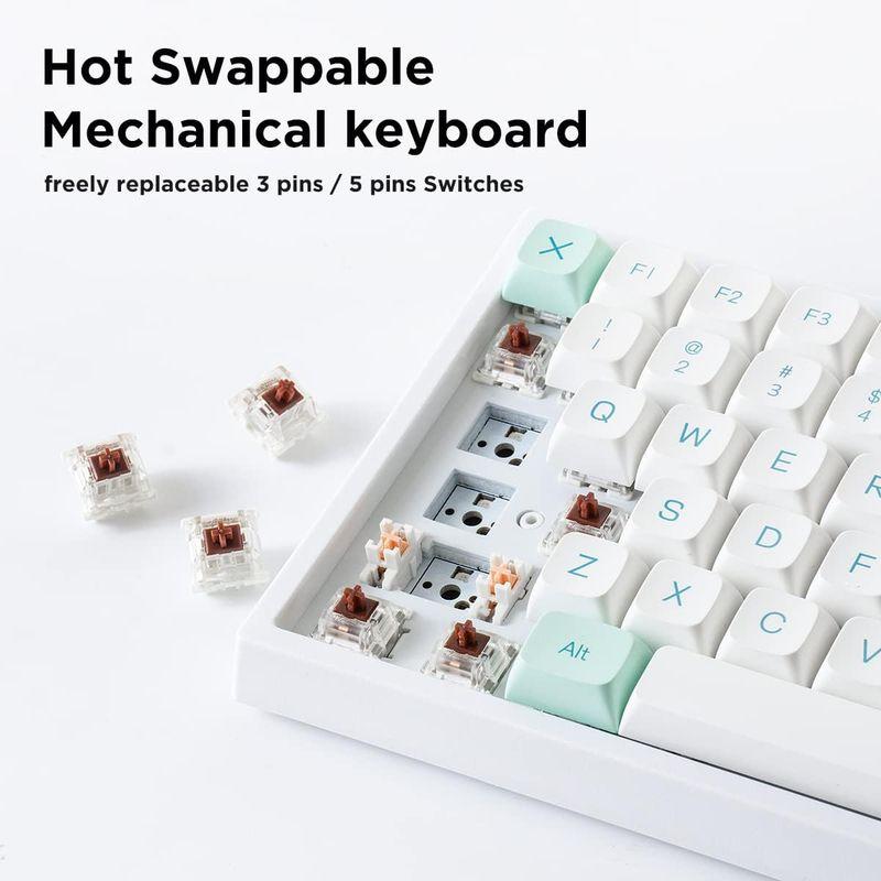 【新品】 YUNZII YZ84 75％ホットスワップ可能メカニカルキーボード 2.4G / USB-C/Bluetoothキーボード RGBバックラ 【1910362011】(10204円)