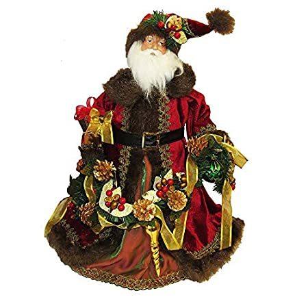 激安直営店 Santa, Porcelain 23-Inch Adler S. Kurt Pinecone, 好評販売中 Christmas Beads and Berry オブジェ、置き物