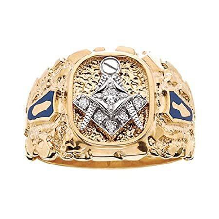 人気新品入荷 IBG 9好評販売中 Size Finger Ring. Masonic Diamond Gold Yellow 10k その他メンズアクセサリー