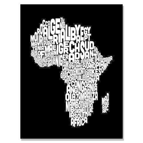 by Map World Font Africa Michael Art【並行輸入品】 Wall Canvas 22x32-Inch Tompsett, レリーフ、アート 【誠実】