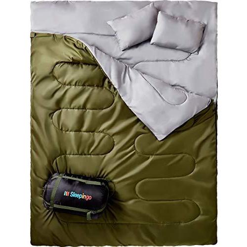 国内発送 Size Queen Hiking, Or Camping, Backpacking, for Bag Sleeping Double Sleepingo XL! O Adults for Bag Sleeping Waterproof Person 2 Weather Cold 人型寝袋
