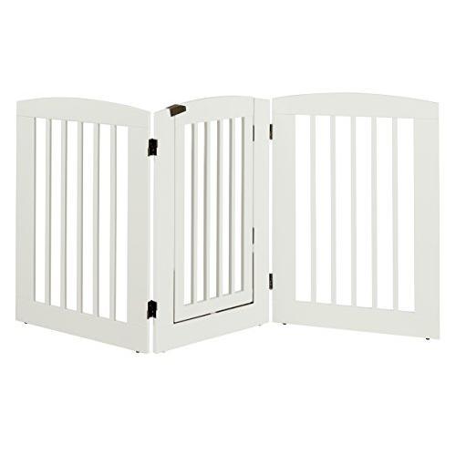 B01n09vgqr Lakibox28 Wood Door Walk Thru Large 3 36 H With Panel Pet Gate 並行輸入品 Expansion Barkwood Finish Freestanding 3 White ベビーゲート