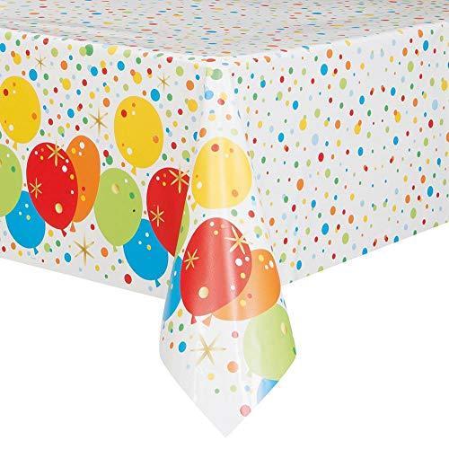 【予約販売品】 Foil Unique Glitzy -【並行輸入品】 Multicolor 54", x 84" Tablecloth, Plastic Birthday Happy Rainbow テーブルクロス