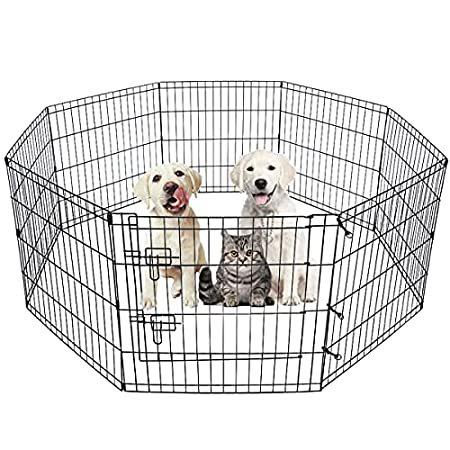 16/8 Panel Pet Playpen for Large and Small Dogs Portable Foldable Freestanding Dog Exercise Pens Metal Dog Playpen Indoor & Outdoor Giantex 24/32/40/48inch Dog Playpen with Door 
