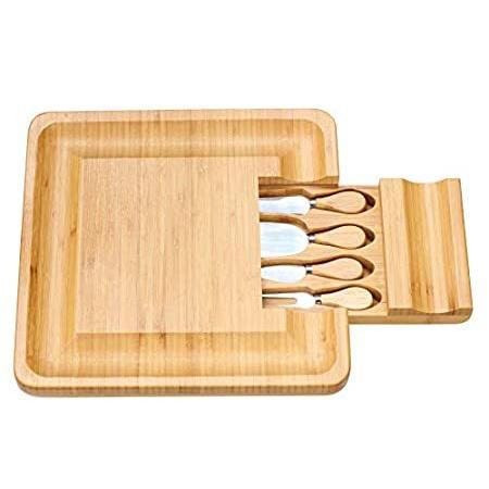 日本最大のブランド Natural Handi Home Cortesi Bamboo Sta好評販売中 4 with Set Table Board Serving Cheese クッカーセット