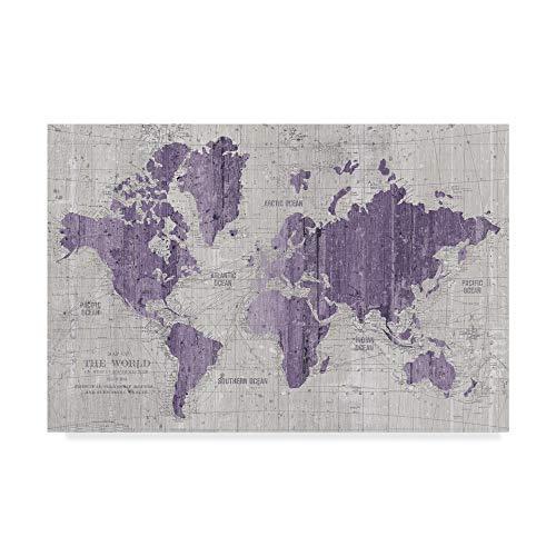 人気特価 Trademark 22x32【並行輸入品】 Portfolio, Apple Wild by Gray Purple Map World Old Art Fine レリーフ、アート