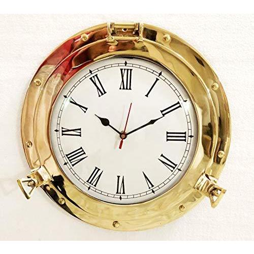 海外の珍しい日用品お買い求めできます！12" Antique Marine Brass Ship Porthole Analog Clock Nautical Wall Clock Home Decor【並行輸入品】