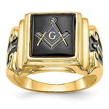 【SALE／10%OFF Gold Yellow 14K Men's Ring好評販売中 Masonic その他メンズアクセサリー