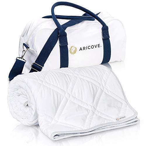 【GINGER掲載商品】 Aricove Individ for Size Twin in Quality Luxury Color, White in Bamboo Soft Premium Certified 48”x72”, lbs, 10 Blanket, Weighted Cooling 毛布、ブランケット