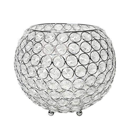【送料無料（一部地域を除く）】 Circular Crystal Elipse HG1008-CHR Designs Elegant Bowl Cand Decorative Chrome Inch, 6.75 Favor, Centerpiece, Wedding Flower, Holder, Candle キャンドルホルダー