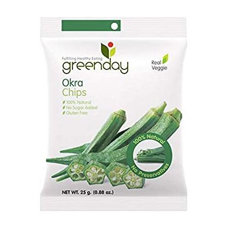 Dried Okra Crispy Chips, Crispy Vegetable Snacks,25 grams(0.88oz.) (pack of好評販売中